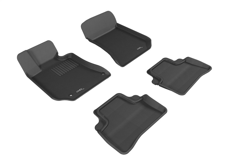 Mercedes-Benz E63 AMG Floor Mat Set - Front and Rear - 3D MAXpider - Kagu Series - Black - `10-`13